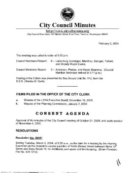 City Council Meeting Minutes, February 3, 2004