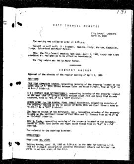 City Council Meeting Minutes, April 8, 1980