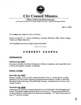 City Council Meeting Minutes, June 11, 2002