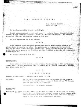City Council Meeting Minutes, April 20, 1976