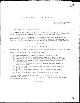 City Council Meeting Minutes, March 28, 1978