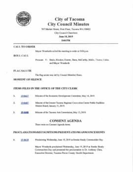 City Council Meeting Minutes, June 18, 2019