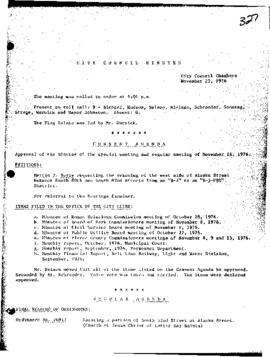 City Council Meeting Minutes, November 23, 1976