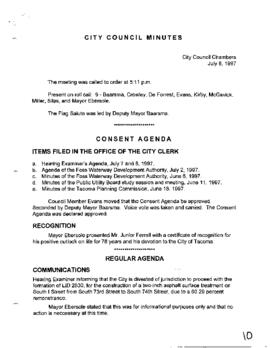 City Council Meeting Minutes, July 8, 1997