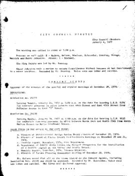 City Council Meeting Minutes, January 4, 1977