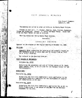 City Council Meeting Minutes, January 6, 1981