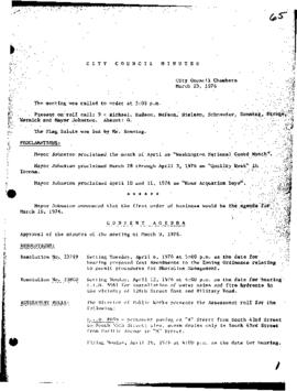 City Council Meeting Minutes, March 23, 1976
