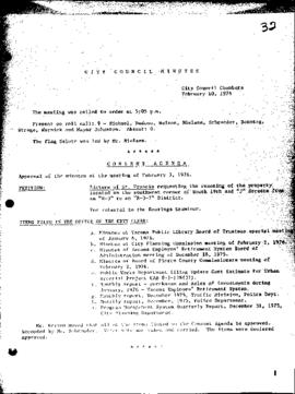 City Council Meeting Minutes, February 10, 1976