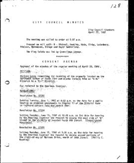 City Council Meeting Minutes, April 27, 1982