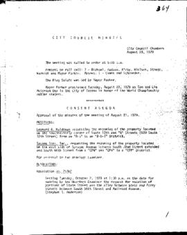 City Council Meeting Minutes, August 28, 1979