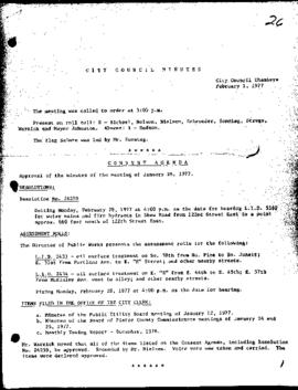 City Council Meeting Minutes, February 1, 1977