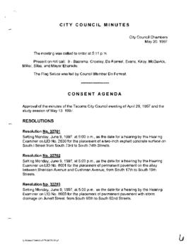 City Council Meeting Minutes, May 20, 1997