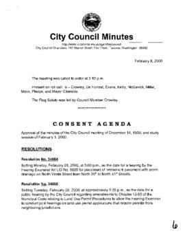 City Council Meeting Minutes, February 8, 2000