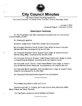 City Council Meeting Minutes, January 4, 2000