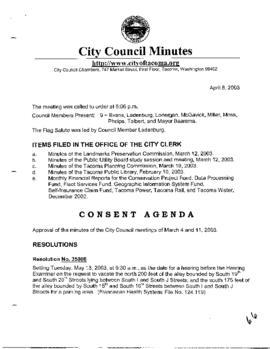 City Council Meeting Minutes, April 8, 2003