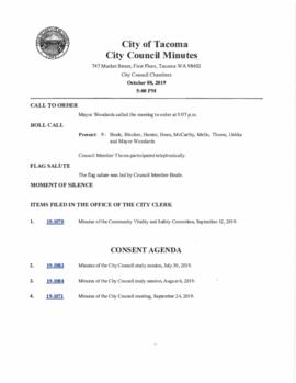 City Council Meeting Minutes, October 8, 2019