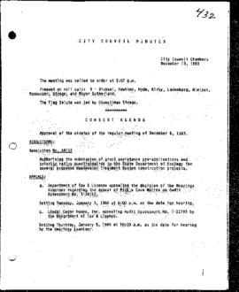 City Council Meeting Minutes, December 13, 1983