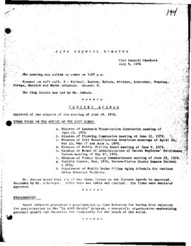 City Council Meeting Minutes, July 6, 1976