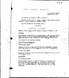 City Council Meeting Minutes, December 15, 1981