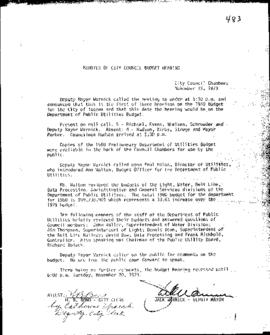 City Council Meeting Minutes, November 19, 1979