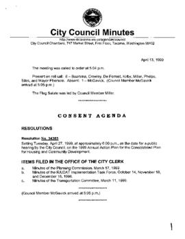 City Council Meeting Minutes, April 13, 1999