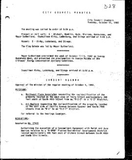 City Council Meeting Minutes, October 12, 1982
