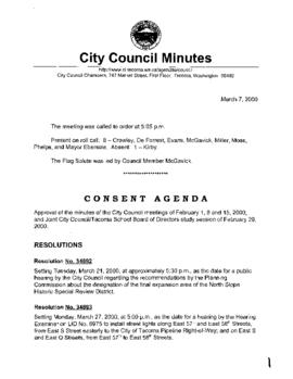 City Council Meeting Minutes, March 7, 2000