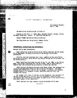City Council Meeting Minutes, May 17, 1988