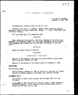 City Council Meeting Minutes, November 9, 1982