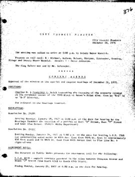 City Council Meeting Minutes, December 28, 1976