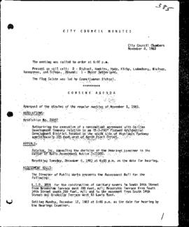 City Council Meeting Minutes, November 8, 1983