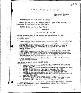 City Council Meeting Minutes, October 14, 1980