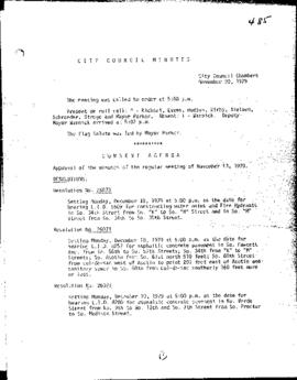 City Council Meeting Minutes, November 20, 1979