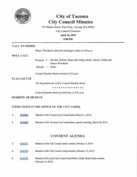 City Council Meeting Minutes, April 16, 2019