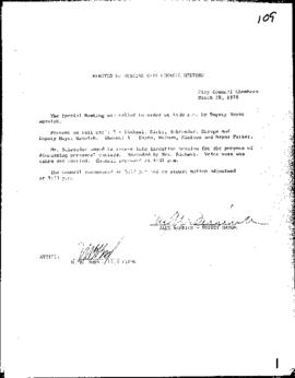 City Council Meeting Minutes, Special, March 28, 1978