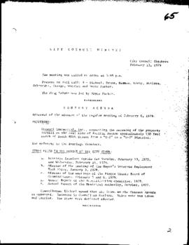 City Council Meeting Minutes, February 13, 1979