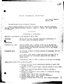 City Council Meeting Minutes, May 11, 1976