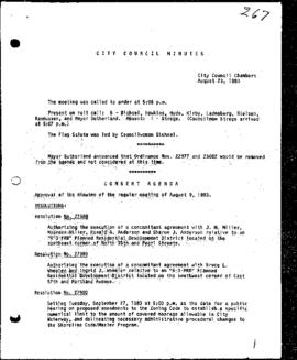 City Council Meeting Minutes, August 23, 1983