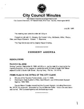 City Council Meeting Minutes, July 28, 1998