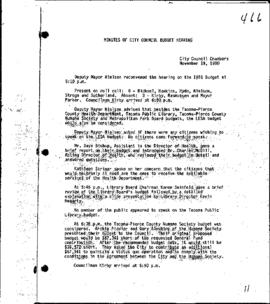 City Council Meeting Minutes, November 19, 1980