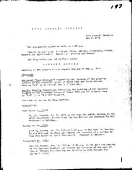 City Council Meeting Minutes, May 8, 1979