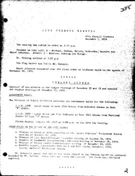 City Council Meeting Minutes, December 7, 1976
