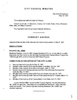 City Council Meeting Minutes, May 13, 1997