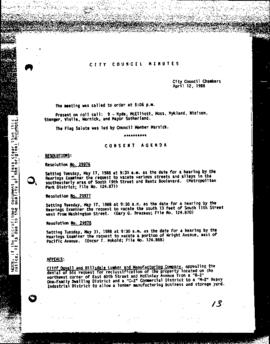 City Council Meeting Minutes, April 12, 1988
