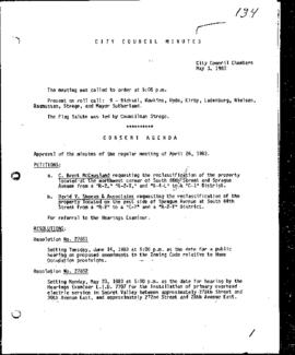 City Council Meeting Minutes, May 3, 1983