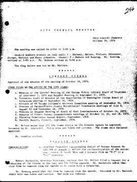 City Council Meeting Minutes, October 26, 1976