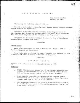 City Council Meeting Minutes, February 14, 1978