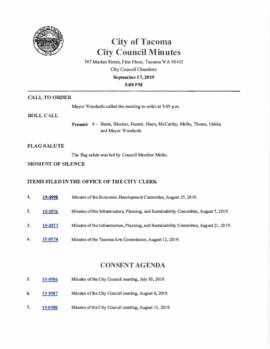 City Council Meeting Minutes, September 17, 2019