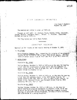 City Council Meeting Minutes, October 16, 1979