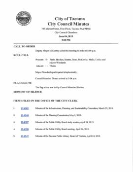 City Council Meeting Minutes, June 4, 2019